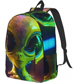 Alien Planet Print Casual Double Shoulder Daypack,Anti-Theft Travel Canvas Backpack For Men And Women Black Small $20.68 Back...