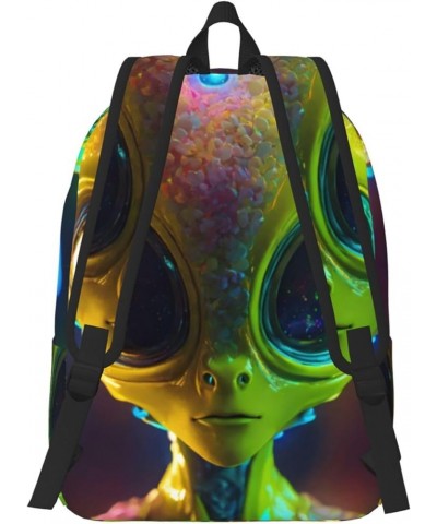 Alien Planet Print Casual Double Shoulder Daypack,Anti-Theft Travel Canvas Backpack For Men And Women Black Small $20.68 Back...