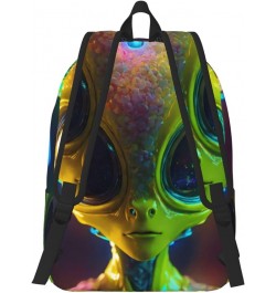 Alien Planet Print Casual Double Shoulder Daypack,Anti-Theft Travel Canvas Backpack For Men And Women Black Small $20.68 Back...