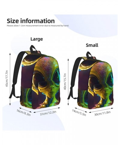 Alien Planet Print Casual Double Shoulder Daypack,Anti-Theft Travel Canvas Backpack For Men And Women Black Small $20.68 Back...