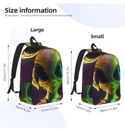 Alien Planet Print Casual Double Shoulder Daypack,Anti-Theft Travel Canvas Backpack For Men And Women Black Small $20.68 Back...