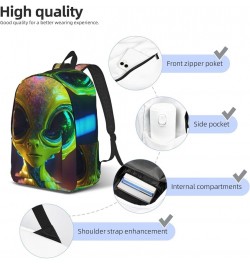 Alien Planet Print Casual Double Shoulder Daypack,Anti-Theft Travel Canvas Backpack For Men And Women Black Small $20.68 Back...