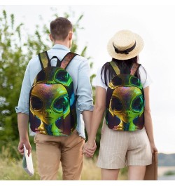 Alien Planet Print Casual Double Shoulder Daypack,Anti-Theft Travel Canvas Backpack For Men And Women Black Small $20.68 Back...