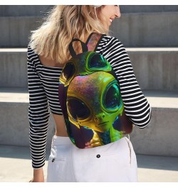 Alien Planet Print Casual Double Shoulder Daypack,Anti-Theft Travel Canvas Backpack For Men And Women Black Small $20.68 Back...