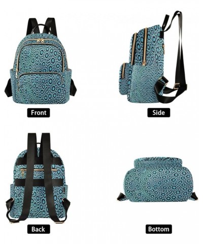 Backpack Purse for Women Blue Leopard Pattern Casual Shoulder Bag Small Backpack M Small $10.92 Backpacks