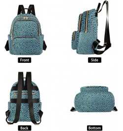 Backpack Purse for Women Blue Leopard Pattern Casual Shoulder Bag Small Backpack M Small $10.92 Backpacks