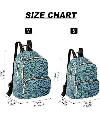 Backpack Purse for Women Blue Leopard Pattern Casual Shoulder Bag Small Backpack M Small $10.92 Backpacks