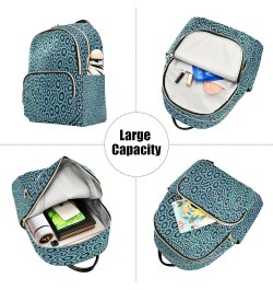 Backpack Purse for Women Blue Leopard Pattern Casual Shoulder Bag Small Backpack M Small $10.92 Backpacks