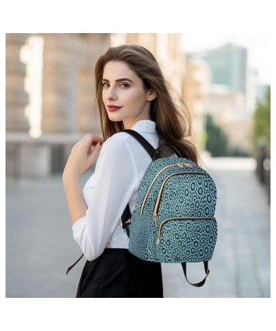 Backpack Purse for Women Blue Leopard Pattern Casual Shoulder Bag Small Backpack M Small $10.92 Backpacks