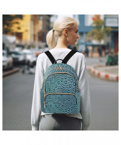 Backpack Purse for Women Blue Leopard Pattern Casual Shoulder Bag Small Backpack M Small $10.92 Backpacks