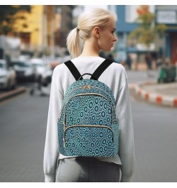 Backpack Purse for Women Blue Leopard Pattern Casual Shoulder Bag Small Backpack M Small $10.92 Backpacks