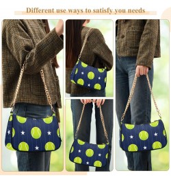 Tennis Sport Shoulder Bag for Women Fabric Crescent Handbag with Zipper Chain Clutch Purses for Girls Travel Party Concert Te...