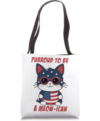 4th of July Cat Purroud To Be A Meow-ican, American Cat Mom Tote Bag $11.07 Totes