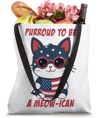 4th of July Cat Purroud To Be A Meow-ican, American Cat Mom Tote Bag $11.07 Totes