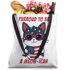 4th of July Cat Purroud To Be A Meow-ican, American Cat Mom Tote Bag $11.07 Totes