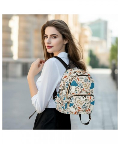 Skull and Mushrooms Retro Backpack for Women, Anti Theft Backpack Lightweight Small Travel Backpack Shoulder Bag Small(11.41'...