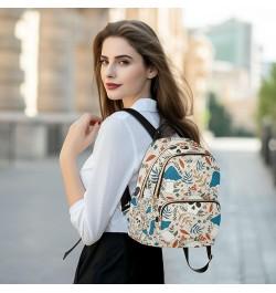 Skull and Mushrooms Retro Backpack for Women, Anti Theft Backpack Lightweight Small Travel Backpack Shoulder Bag Small(11.41'...