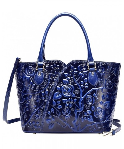 Designer Handbags For Women Floral Purses Top Handle Handbags Satchel Bags Blue $86.46 Satchels