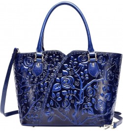 Designer Handbags For Women Floral Purses Top Handle Handbags Satchel Bags Blue $86.46 Satchels