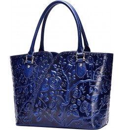 Designer Handbags For Women Floral Purses Top Handle Handbags Satchel Bags Blue $86.46 Satchels