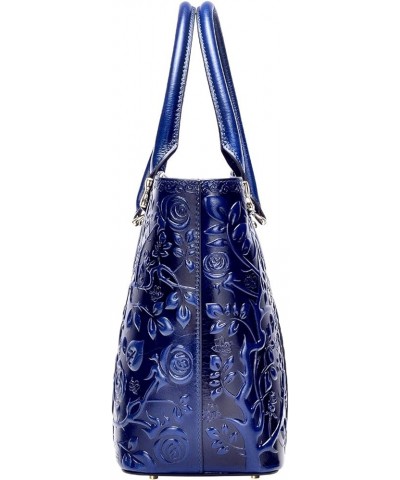 Designer Handbags For Women Floral Purses Top Handle Handbags Satchel Bags Blue $86.46 Satchels