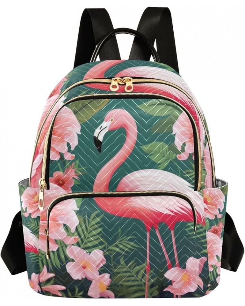 Small Backpack Purse for Women, Tropical Flowers Flamingo Travel Bag Casual Daypack Shoulder Bag Small $21.59 Backpacks