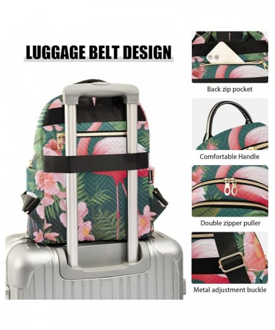 Small Backpack Purse for Women, Tropical Flowers Flamingo Travel Bag Casual Daypack Shoulder Bag Small $21.59 Backpacks