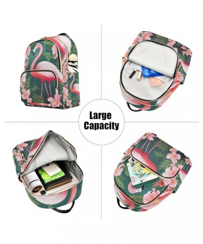 Small Backpack Purse for Women, Tropical Flowers Flamingo Travel Bag Casual Daypack Shoulder Bag Small $21.59 Backpacks