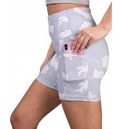 Women's Camouflage Printed Skinny Yoga Shorts High Waist Stretch Leggings Fitness Hot Pants with Side Pockets $11.11 Satchels