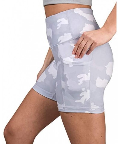 Women's Camouflage Printed Skinny Yoga Shorts High Waist Stretch Leggings Fitness Hot Pants with Side Pockets $11.11 Satchels