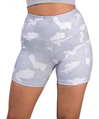 Women's Camouflage Printed Skinny Yoga Shorts High Waist Stretch Leggings Fitness Hot Pants with Side Pockets $11.11 Satchels