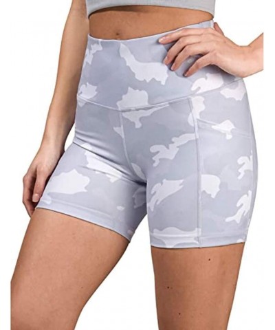 Women's Camouflage Printed Skinny Yoga Shorts High Waist Stretch Leggings Fitness Hot Pants with Side Pockets $11.11 Satchels