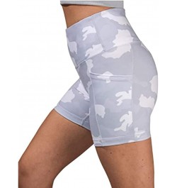 Women's Camouflage Printed Skinny Yoga Shorts High Waist Stretch Leggings Fitness Hot Pants with Side Pockets $11.11 Satchels