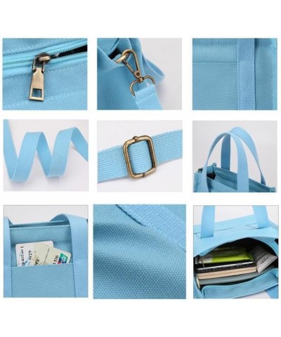 Fashion Canvas Crossbody Tote Bag - Trendy Durable Shoulder Purse for Women Sapphire $9.88 Totes