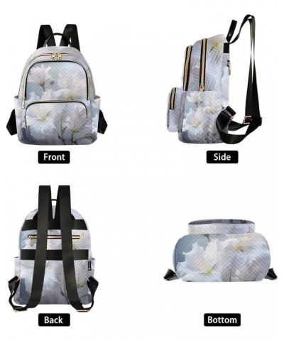 Mini Backpack Purse for Women, White Hibiscus Flower Travel Bag Casual Daypack Shoulder Bag Small $15.68 Backpacks