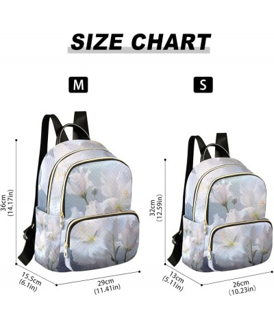 Mini Backpack Purse for Women, White Hibiscus Flower Travel Bag Casual Daypack Shoulder Bag Small $15.68 Backpacks