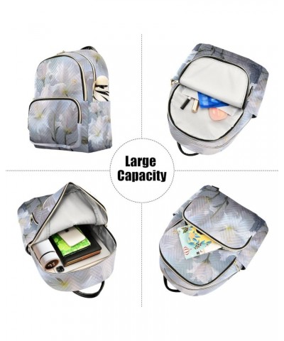 Mini Backpack Purse for Women, White Hibiscus Flower Travel Bag Casual Daypack Shoulder Bag Small $15.68 Backpacks