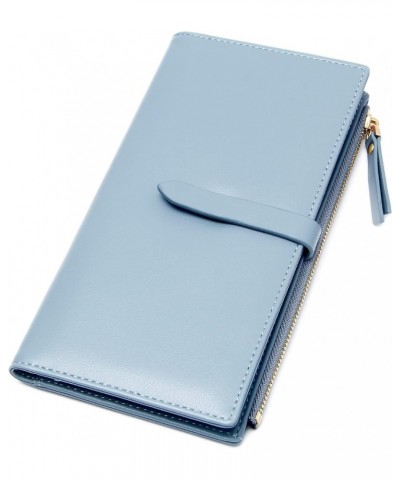 Women Wallet Ultra Slim RFID Credit Card Holder Thin Bifold Clutch Checkbook Wallets with Zipper Pocket Z- Blue $12.82 Wallets