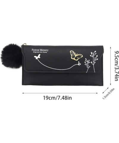 Women Fashion Butterfly Artificial Leather Underarm Bag Phone Bag Envelope Bag Purse Clutch Bag Carbon Fiber Slim Wallet Carb...