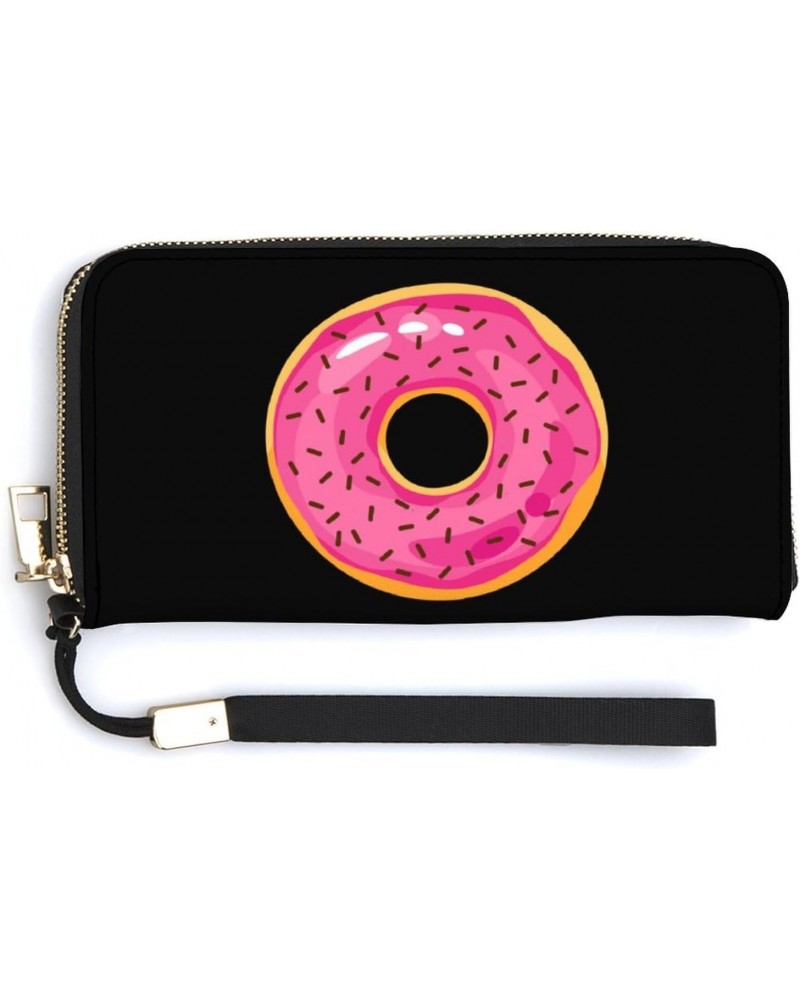 Colorful Donuts Print RFID Blocking Wallet Slim Clutch Wristlet Travel Long Purse for Women Men $20.08 Wristlets