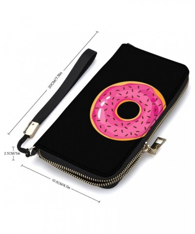 Colorful Donuts Print RFID Blocking Wallet Slim Clutch Wristlet Travel Long Purse for Women Men $20.08 Wristlets