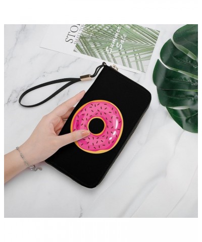 Colorful Donuts Print RFID Blocking Wallet Slim Clutch Wristlet Travel Long Purse for Women Men $20.08 Wristlets