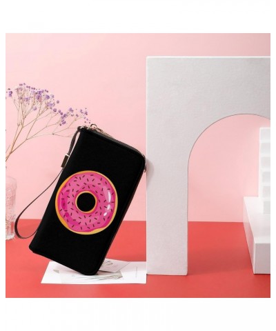 Colorful Donuts Print RFID Blocking Wallet Slim Clutch Wristlet Travel Long Purse for Women Men $20.08 Wristlets