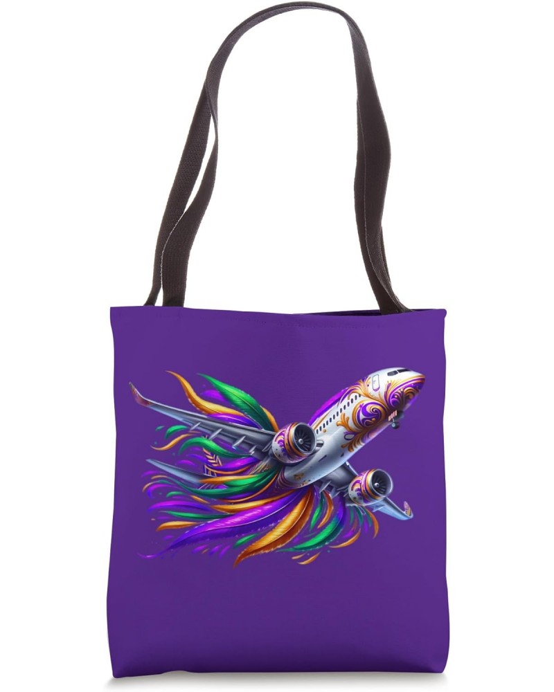 Mardi Gras Bound on Airplane, Let the Party Begin! Tote Bag $12.96 Totes