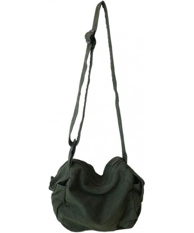 Women's Canvas Crossbody Bag Shoulder Bag Shopping Bag Casual Hobo Bag Green $12.18 Hobo Bags