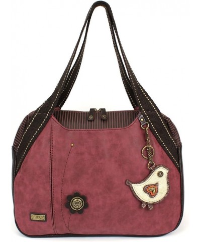 Bowling Tote Bag Burgundy Chichik- Burgundy $36.00 Shoulder Bags