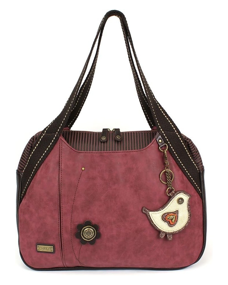 Bowling Tote Bag Burgundy Chichik- Burgundy $36.00 Shoulder Bags