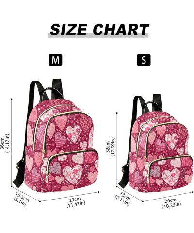 Valentine's Day Hearts Mini Backpack Purse for Women, Pink Cute Love Floral Travel Backpack Fashion Backpack Lightweight Shou...