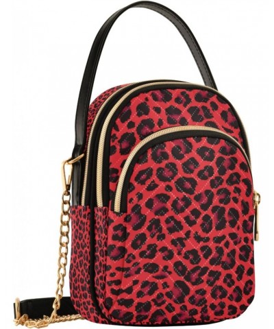 Crossbody Bag for Women, Red Leopard Print Cheetah Phone Purse Detachable Chain Bag Shoulder Handbag Wallet $13.43 Crossbody ...