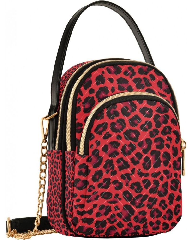 Crossbody Bag for Women, Red Leopard Print Cheetah Phone Purse Detachable Chain Bag Shoulder Handbag Wallet $13.43 Crossbody ...